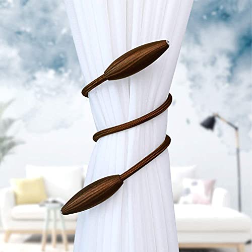 Home-Cloud HomeCloud Polyester Blend Curtain Holder Tieback/Alloy Curtain Tieback/Drape Tie Backs, Decorative Unique Design 2 Pcs(Mulitcolor) (Brown)(Foldable;Light Weight) - Image 2