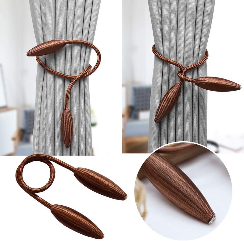 Home-Cloud HomeCloud Polyester Blend Curtain Holder Tieback/Alloy Curtain Tieback/Drape Tie Backs, Decorative Unique Design 2 Pcs(Mulitcolor) (Brown)(Foldable;Light Weight) - Image 5