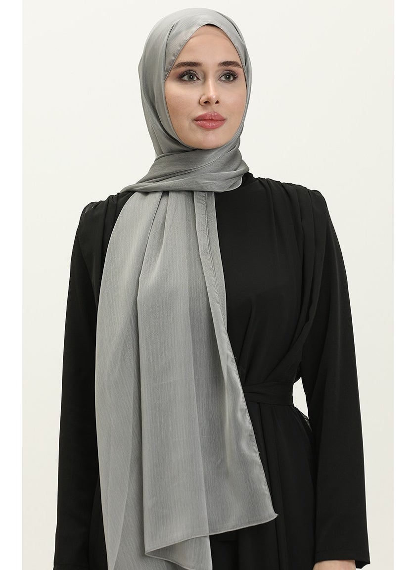 Sefa Merve Aymina Janjan Chiffon Shawl 7586-02 Gray  - Image 1