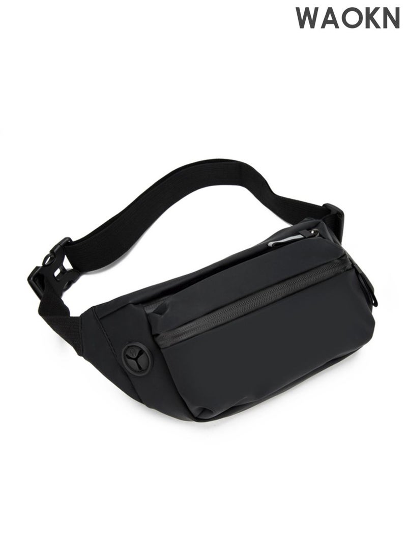 WAOKN Crossbody Fanny Pack for Women Men,Crossbody Waist Bag Belt Bag,Slim Running Belt Waist Pack,Fashion Water Resistant Waist Pouch Packs Chest Bag with Adjustable Strap for Travel Walking Running Hiking Cycling - Image 1