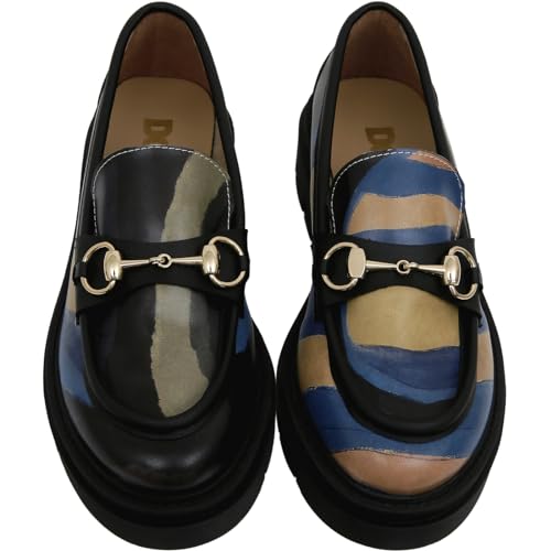 DOGO Penny Loafers for Women - Handmade and Vegan Leather Platform Loafers for Women, Window Design, Size 9 - Image 4