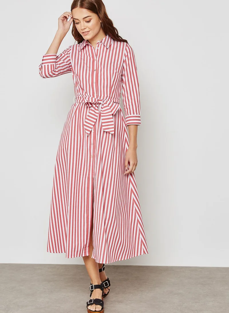 FOREVER 21 Tie Waist Striped Dress