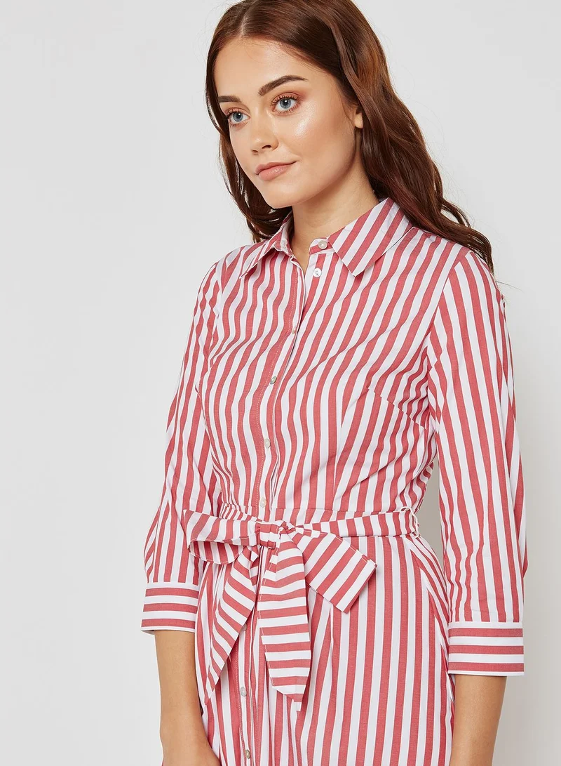 FOREVER 21 Tie Waist Striped Dress