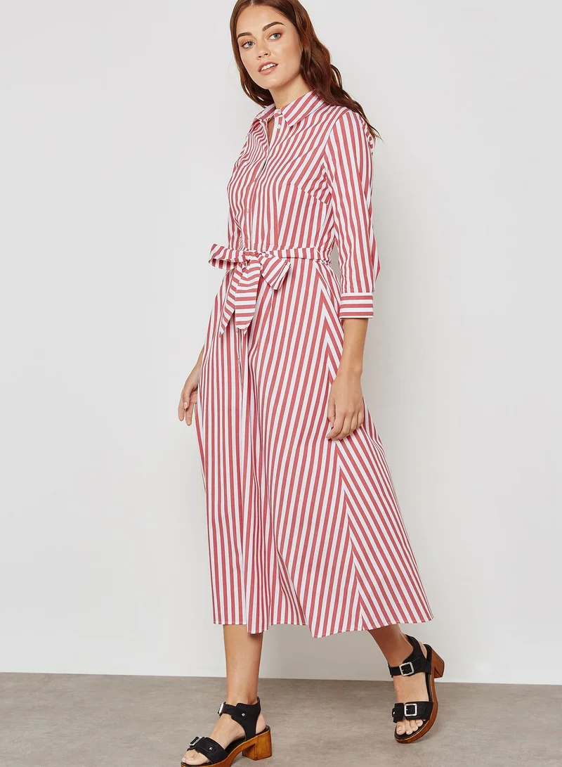FOREVER 21 Tie Waist Striped Dress