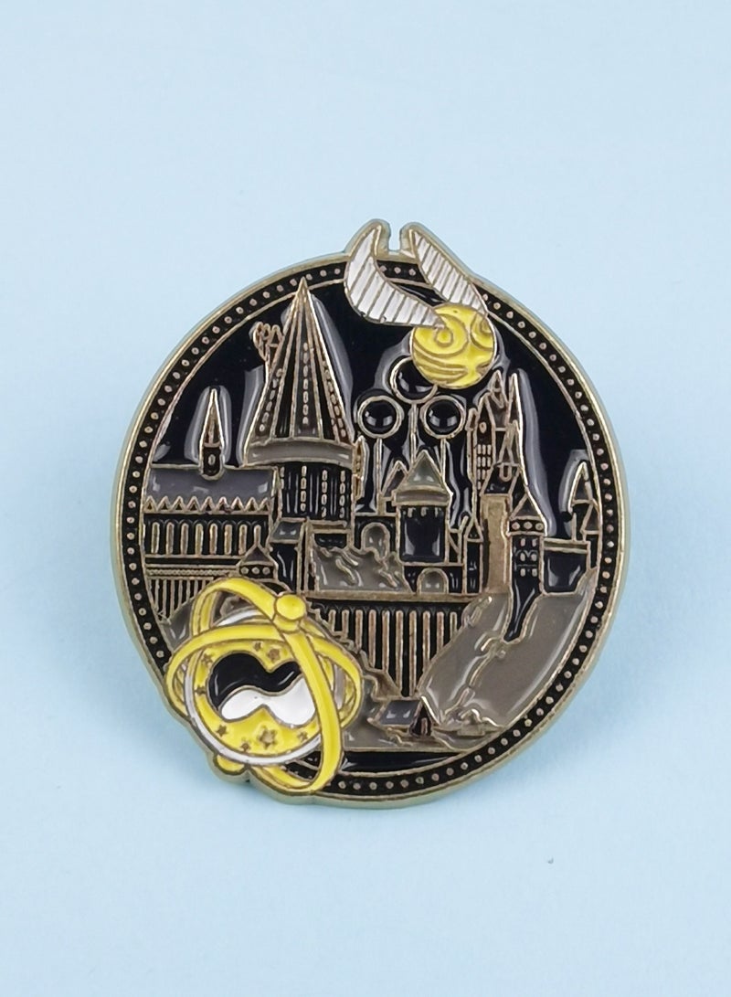 إعادة الصياغة 6 قطع دبابيس/بروشات/شارات مينا بتصميم هاري بوتر للسترات وحقائب الظهر والحقائب والقبعات ولوحات الدبابيس | قلعة هوجورتس، هوولر، مارودرز - Image 2