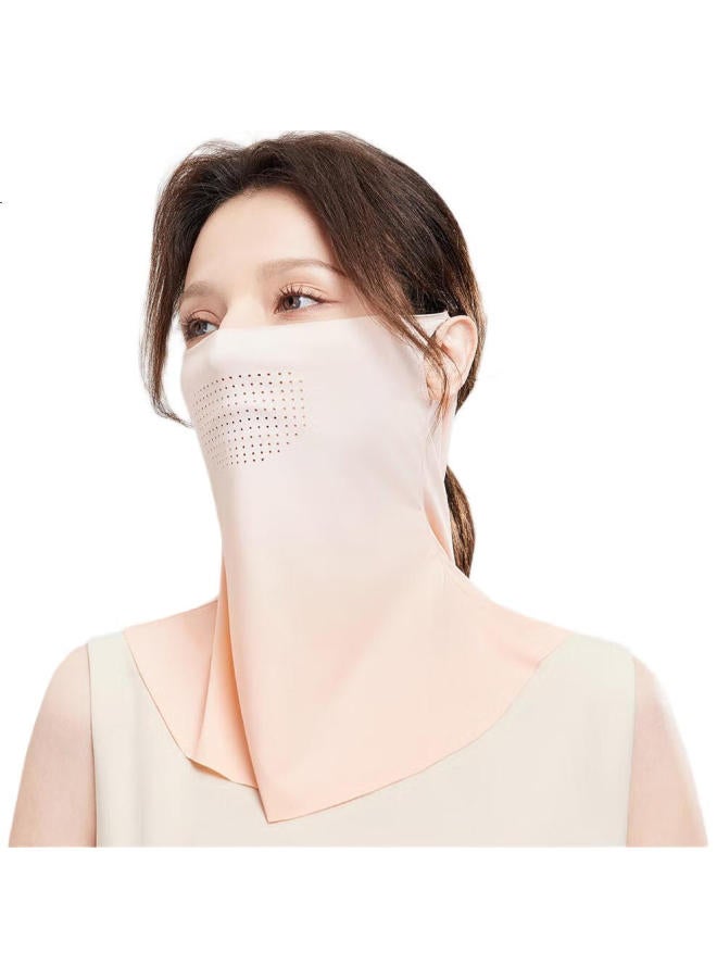 Jiumu Ice Silk Sunscreen Face Mask Women'S Summer Uv Protection Sunshade Veil Driving Neck Protection Breathable Full Face Mask