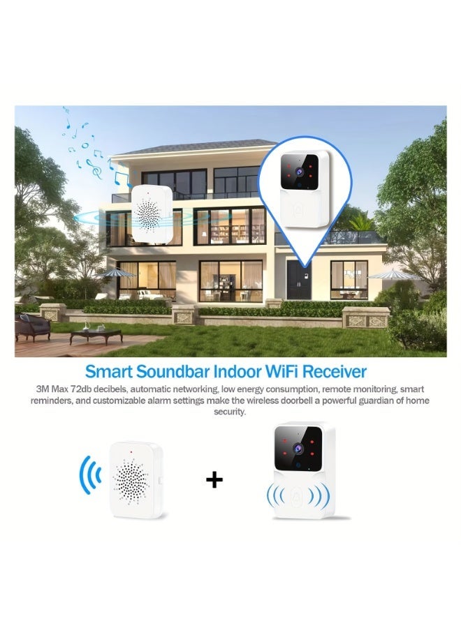 1080P HD Wireless Video Doorbell with Camera,Ring Camera Outdoor Wireless, Night Vision,Two-Way Talk, Weatherproof, Rechargeable Battery,Real-Time Mobile Phone Alerts - Image 4