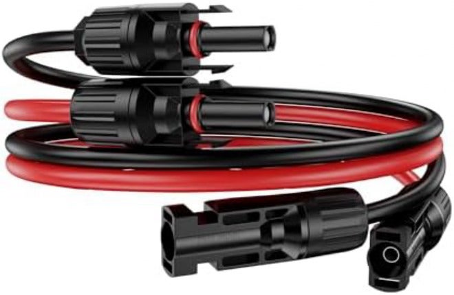 OWINUSTECH 3Ft Solar Cable Solar Extension Cable,12AWG Solar Panel Extension Cable with Female and Male Connectors,Waterproof Solar Extension Cable Kit (Red and Black). - Image 1