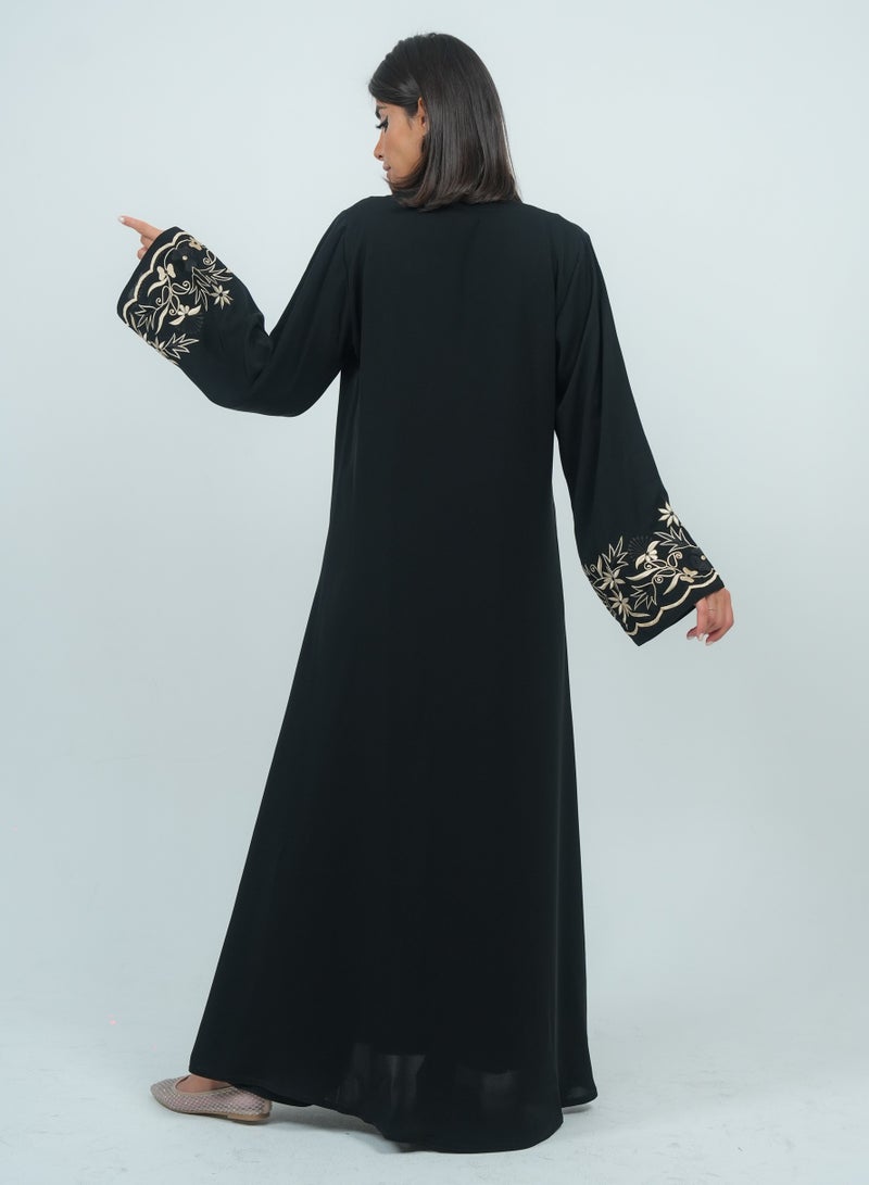 روزيت عباية عباية مزينة بالتطريز على الأكمام - Image 5