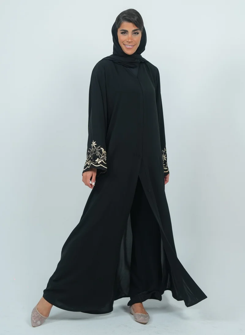 Embellishment Abaya with Embroidery on sleeves