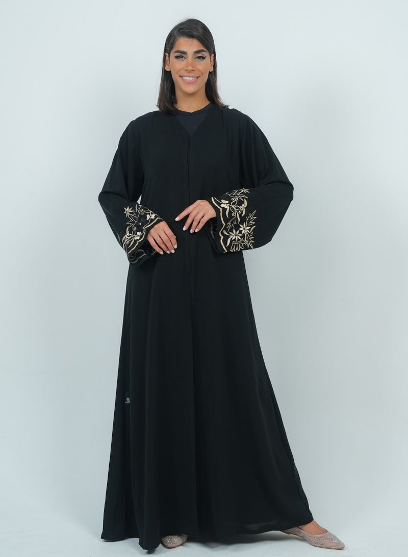 روزيت عباية عباية مزينة بالتطريز على الأكمام - Image 3