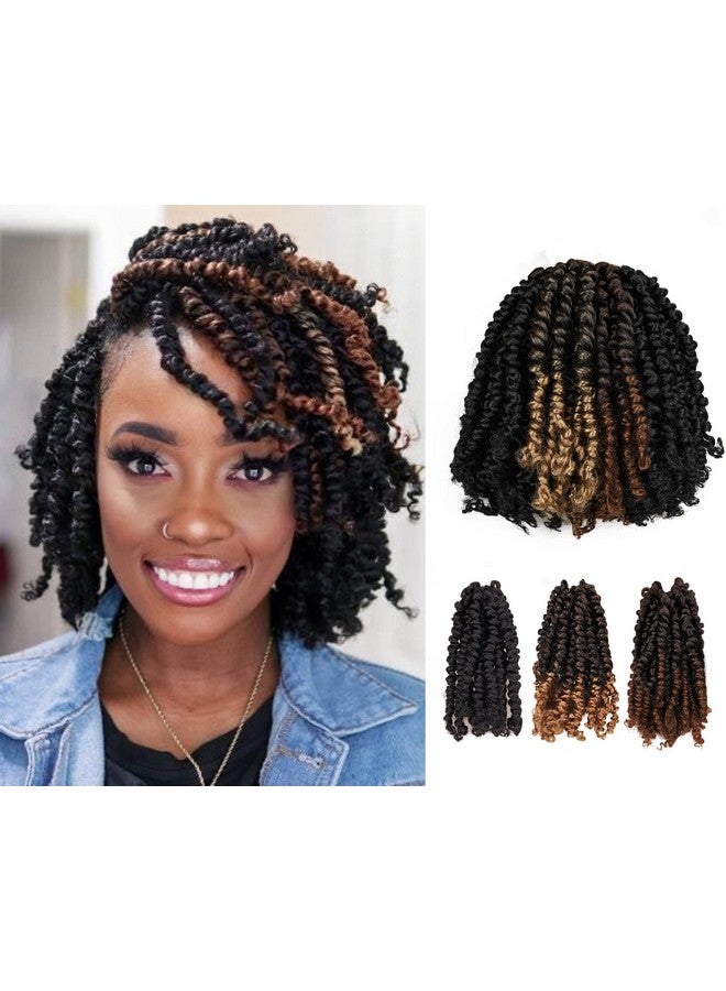 hahoness 6 Inches 9 Packs Passion Twist Crochet Hairmixed Color Combo Pack(7 Packs 1B+1 Pack T1B/27+1 Pack T1B/30),Pretwisted Pre Looped Super Soft & Bouncy,For Black Women And Kids(6"9 Packs,1B+T27+T30) - Image 1