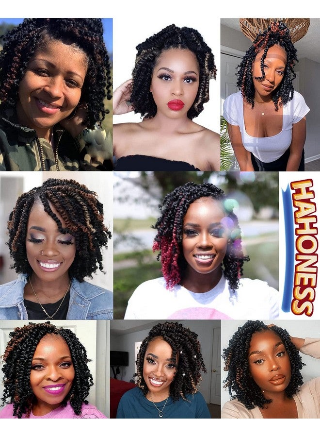 hahoness 6 Inches 9 Packs Passion Twist Crochet Hairmixed Color Combo Pack(7 Packs 1B+1 Pack T1B/27+1 Pack T1B/30),Pretwisted Pre Looped Super Soft & Bouncy,For Black Women And Kids(6"9 Packs,1B+T27+T30) - Image 5