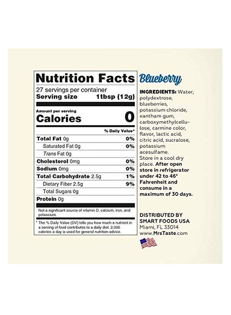 Mrs Taste Red Line Syrup 335g Blueberry - Image 2