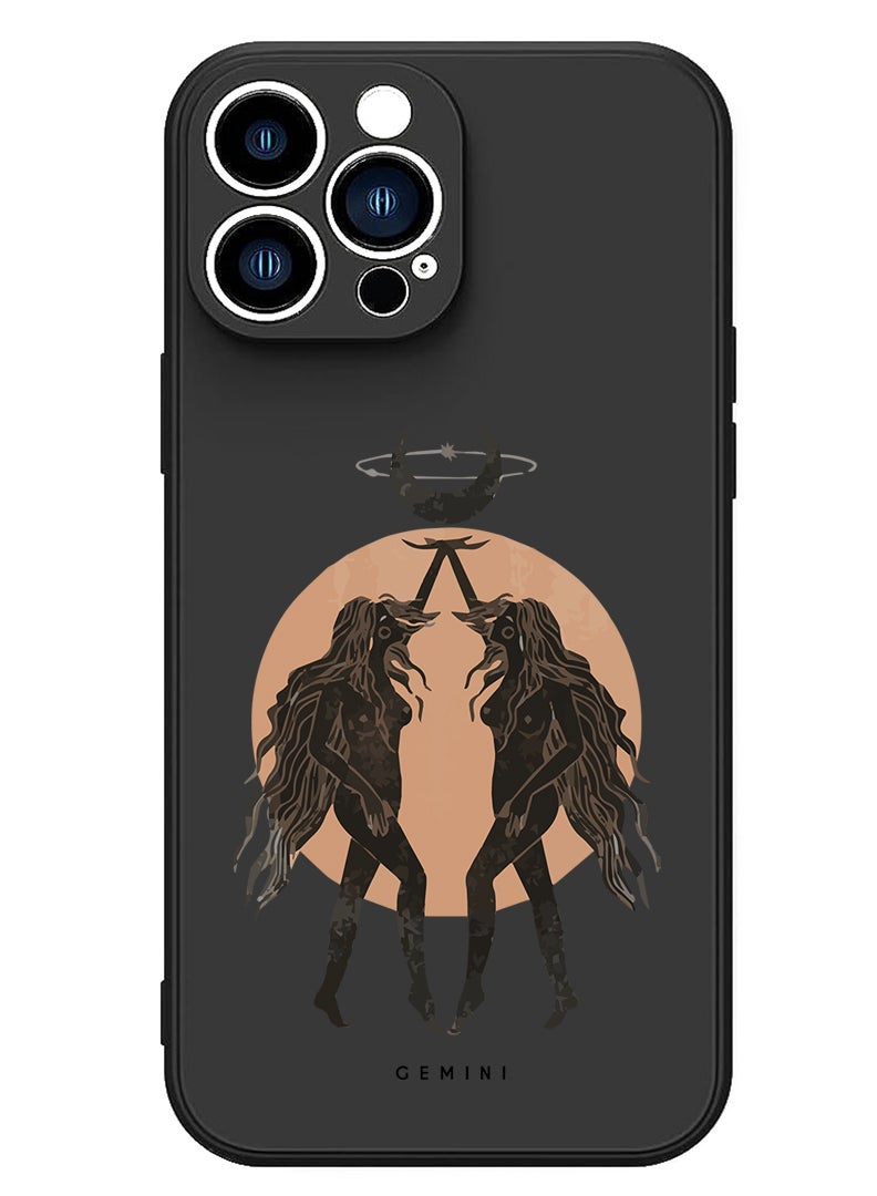 Theodor Protective Slim Fit Case Liquid Silicone Cover with Full Body Protection Anti-Scratch Shockproof Case For iPhone 13 Pro Black  - FORZA202 Smiley - Image 1