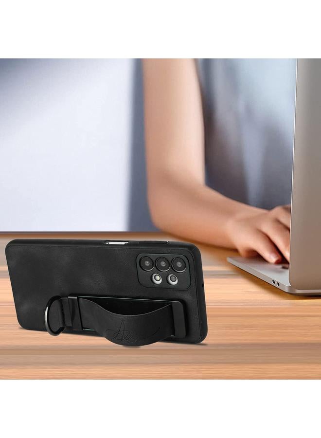 اس-توب جراب لهاتف Samsung Galaxy A23 مزود بسوار معصم وغطاء خلفي من الجلد - Image 4