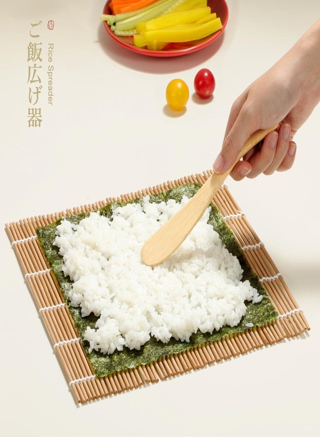 Delamu Sushi Making Kit, Delamu Bamboo Sushi Mat, Including 2 Sushi Rolling Mats, 5 Pairs of Chopsticks, 1 Paddle, 1 Spreader, 1 Beginner Guide PDF, Beginner Sushi Kit, Sushi Plates - Image 4