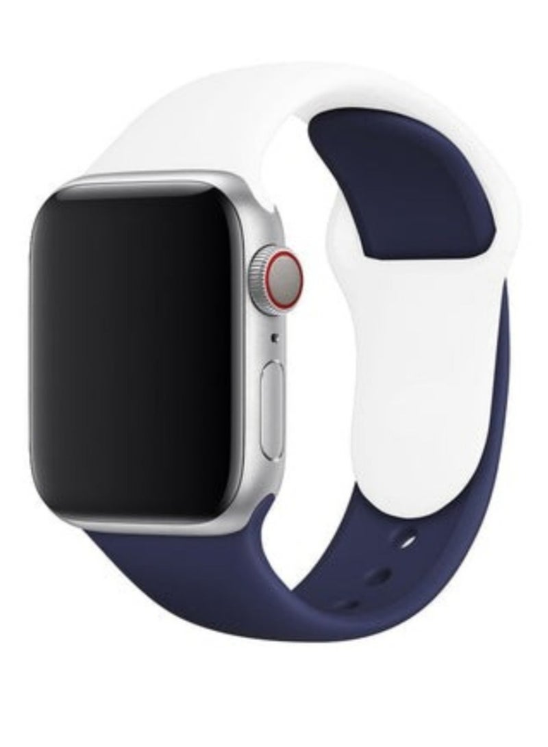 ELTRAZONE Dual Color Soft Silicone Watch Strap For Apple Watch Band /41mm For iWatch Series 7/6/SE/5/4/3/2/1/
