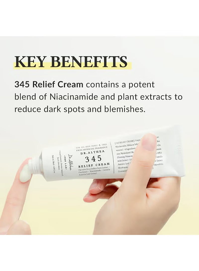 Dr.althea 345 Relief Cream 50ml - Skin Barrier Calming Cream, Long-Lasting Hydration - Image 3