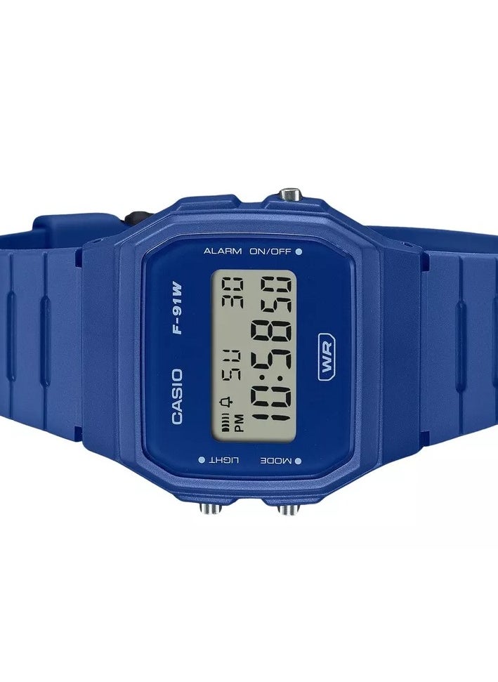 CASIO Casio POP Digital Blue Bio Based Resin Strap Quartz F-91WB-2A1 Unisex Watch  - Image 3