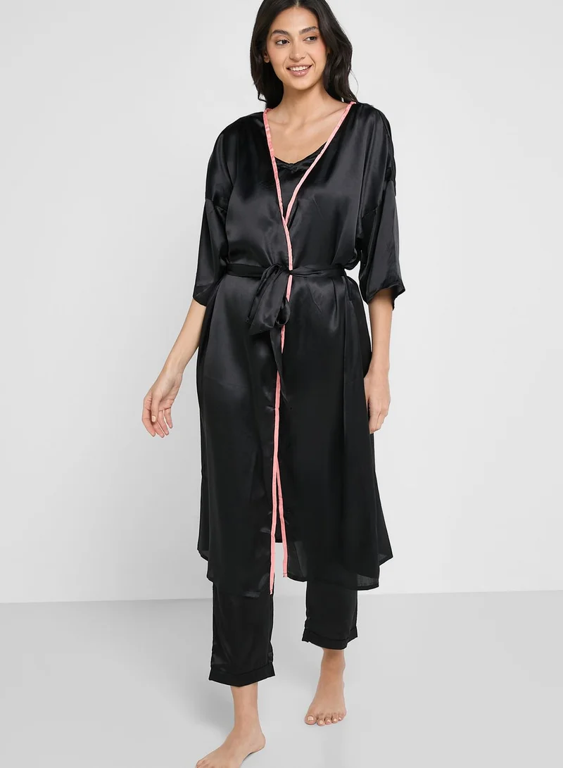 ELLA 4 Piece Solid Pyjama Set