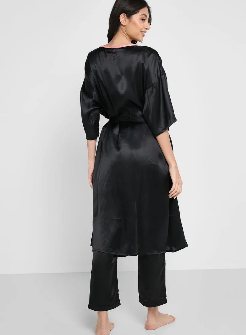 ELLA 4 Piece Solid Pyjama Set