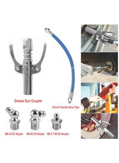 EPITECH MART EPITECH MART Grease Gun Coupler Quick Lock and Release Coupler with 12inch Flexible Pipe Oil Nozzles  - Image 2