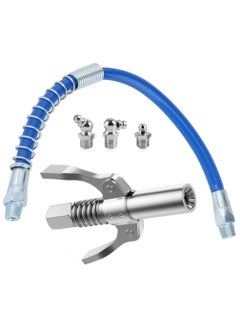 EPITECH MART EPITECH MART Grease Gun Coupler Quick Lock and Release Coupler with 12inch Flexible Pipe Oil Nozzles  - Image 1