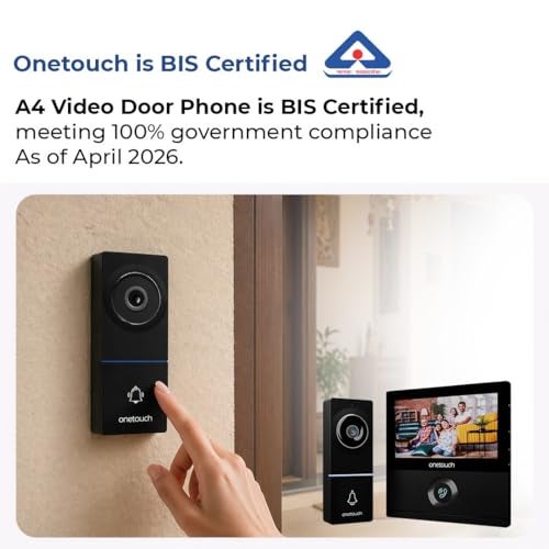 ONETOUCH BIS Certified Full HD Video Door Phone with 2-Channel DVR, SD Card Slot, Smart Lock & Sensor Integration, Voice Changer, AHD Camera Support, Smart Home Security, Black - Image 2