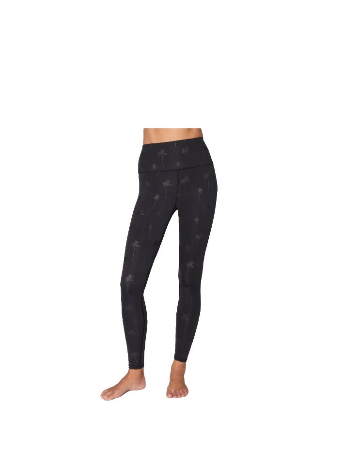 spiritual gangster SG INTENT HIGH WAIST LEGGING TONAL PALMS PRINT SMALL  - Image 1