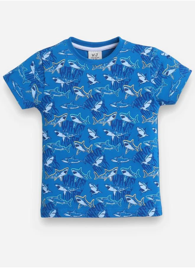 victor and jane All-Over Printed Cotton T-Shirt and Pyjama Set