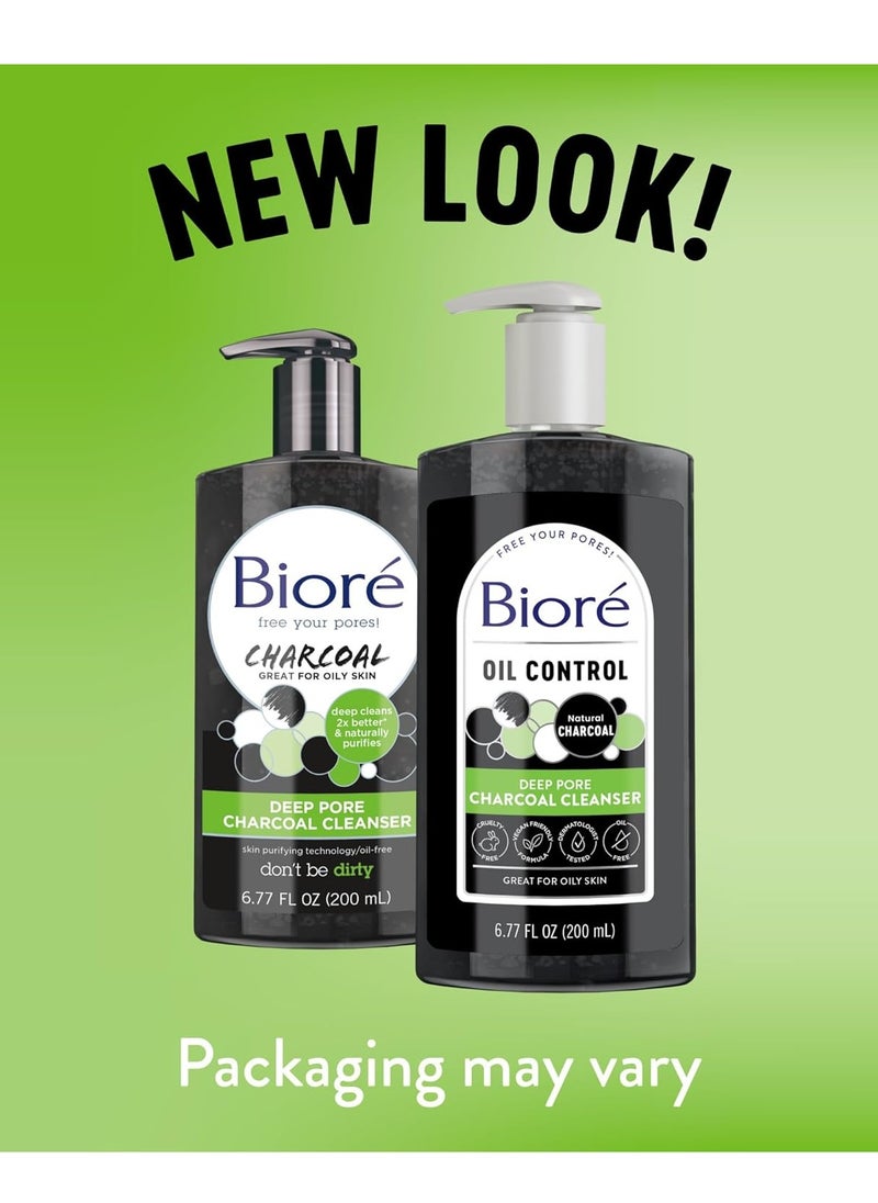 Biore Bioré Deep Pore Charcoal Face Wash, Facial Cleanser for Dirt and Makeup Removal From Oily Skin, 6.77 Ounce  - Image 2