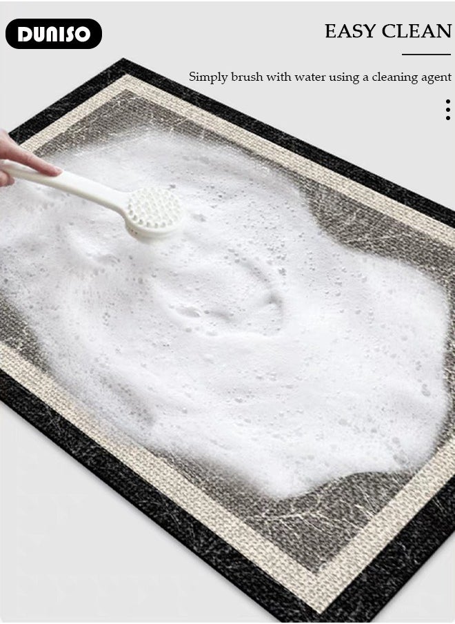 DUNISO 2 PCS  Kitchen Mats and Rugs Set , Non Slip Heavy Duty Standing Mat, Quick Dry Diatom Mud Floor Mat,  Extra Soft and Absorbent Floor Mats for  Kitchen, Bath, Office, Laundry(40*60cm+40*120cm)  - Image 5
