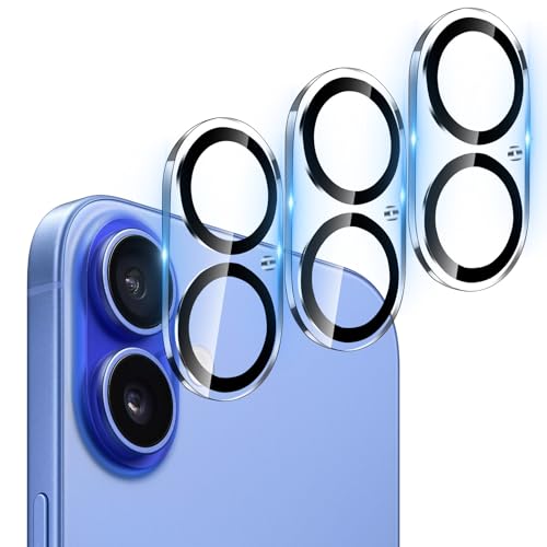 Dengduoduo Camera Lens Protector for iPhone 16 and 16 Plus 3 Pack, Tempered Glass, Ultra HD, 9H Hardness, Anti-Scratch, Case Friendly, Easy to Install [No Affect on Night Shots] - Image 1