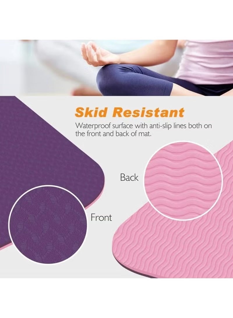Huitich TPE Yoga Mat Lightweight & Eco-Friendly 183×61×0.6 cm – Pink - Image 2