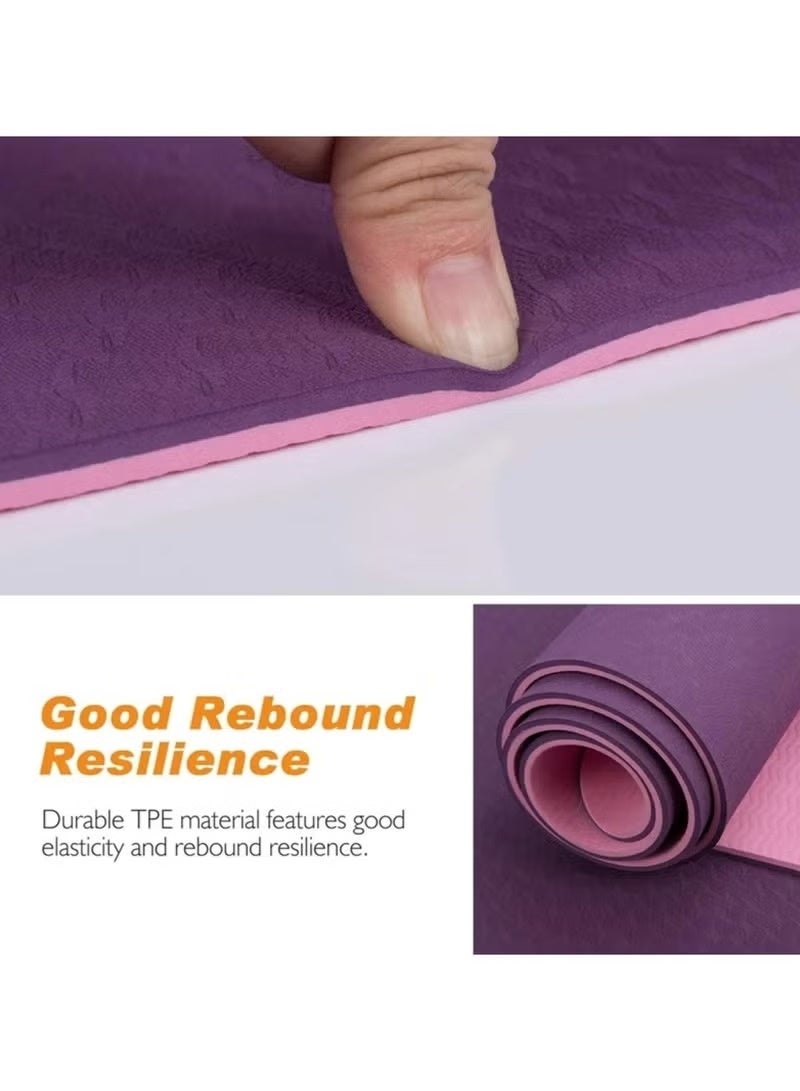 Huitich TPE Yoga Mat Lightweight & Eco-Friendly 183×61×0.6 cm – Pink - Image 4