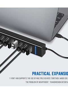 Y&D USB Hub, 7 Port 3.0 Hub LED Portable High-Speed Compatible for iMac Pro, MacBook Air, Mac Mini/Pro, Surface PC and Laptop, Notebook Computer High-speed Expansion Multi-interface  - Image 5