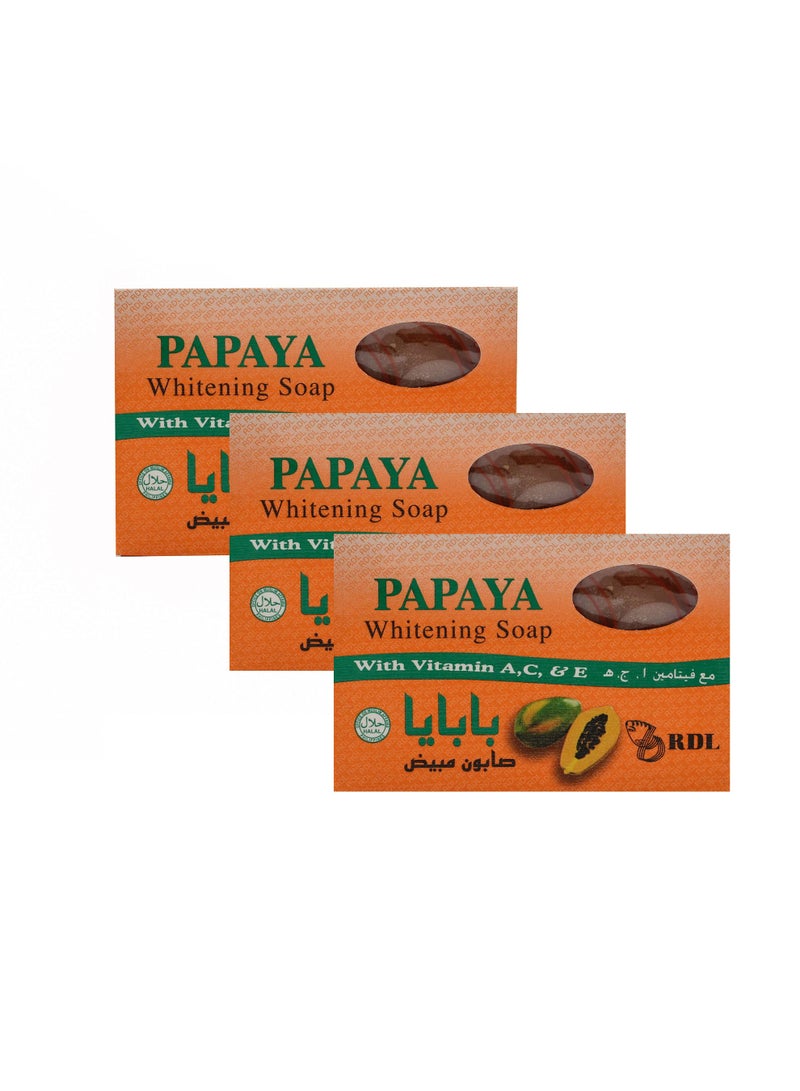 RDL Papaya Whitening Soap Value Pack - 3 x 135g - Image 1