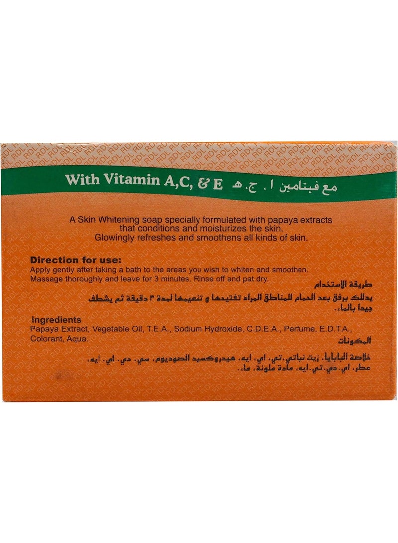 RDL Papaya Whitening Soap Value Pack - 3 x 135g - Image 2