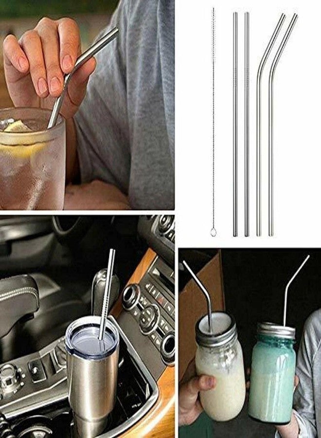 ARYAVART Stainless Steel Reusable Drinking Straws Set with Cleaning Brush - Food Grade 304 Metal Straws (Straight & Bent) | Eco-Friendly, Rust-Proof, Dishwasher Safe Straws for Juice, Smoothies & Cocktails - Image 3