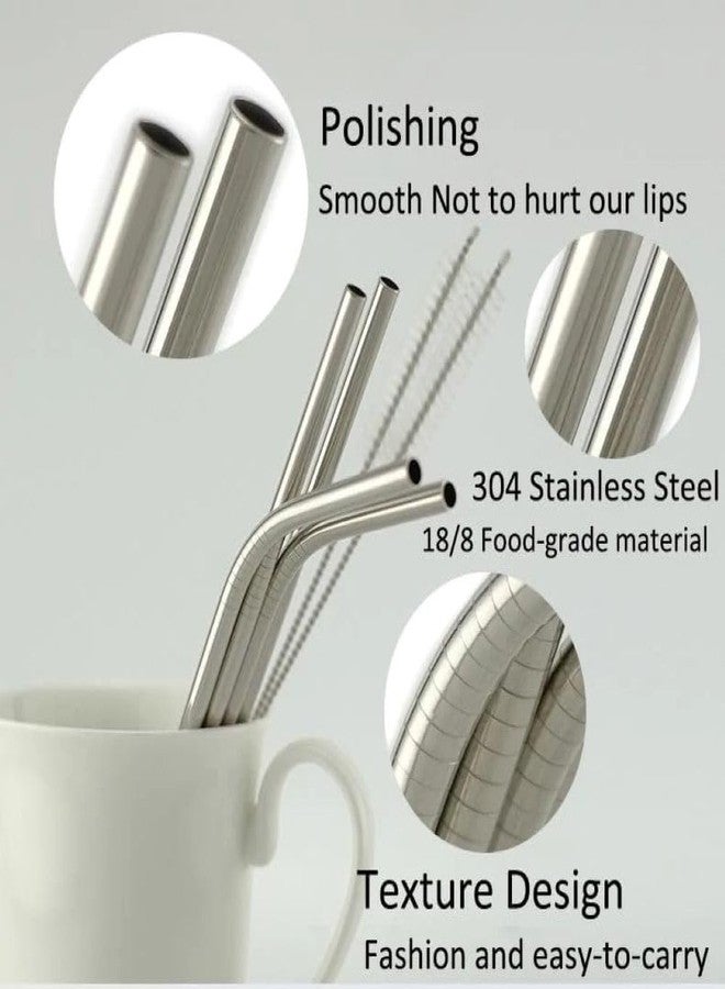 ARYAVART Stainless Steel Reusable Drinking Straws Set with Cleaning Brush - Food Grade 304 Metal Straws (Straight & Bent) | Eco-Friendly, Rust-Proof, Dishwasher Safe Straws for Juice, Smoothies & Cocktails - Image 4