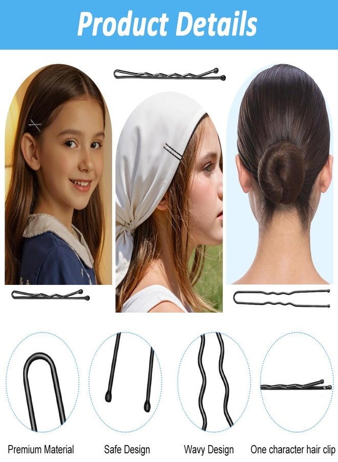 MAYCREATE® 415Pcs Black Hair Accessories Set with Box, Includes Bobby Pins, Hair Bands, Clips & Sheer Black Mesh Net, Fashion Hair Styling Accessories Tools for Women and Girls - Image 3