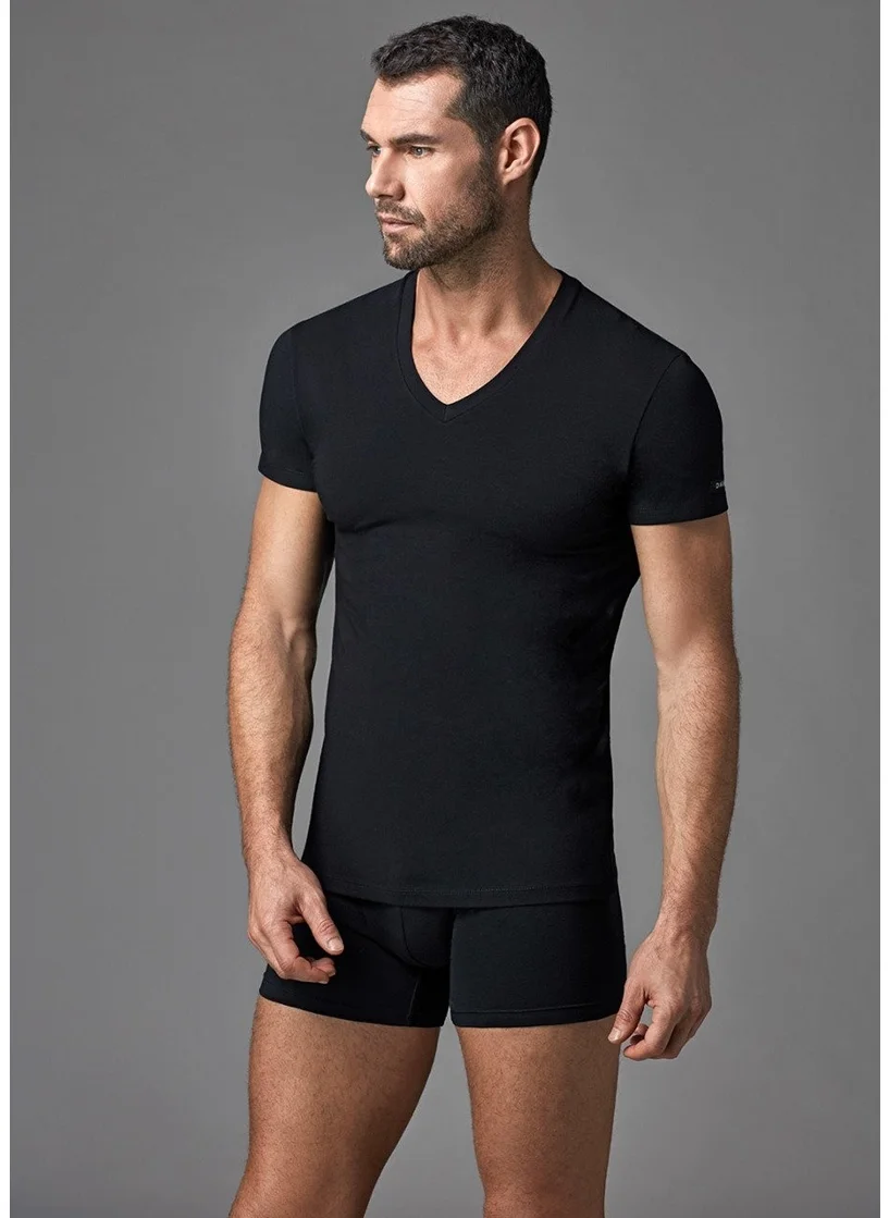 داجي Men's D5030 Compact V-Neck T-Shirt