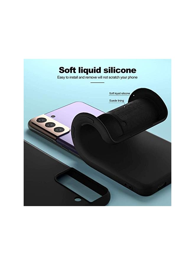 YoYoTech Silicone Protective Case Cover designed for Samsung Galaxy S21 Plus Soft Liquid Rubber Gel Matte Finish (Black) - Image 5