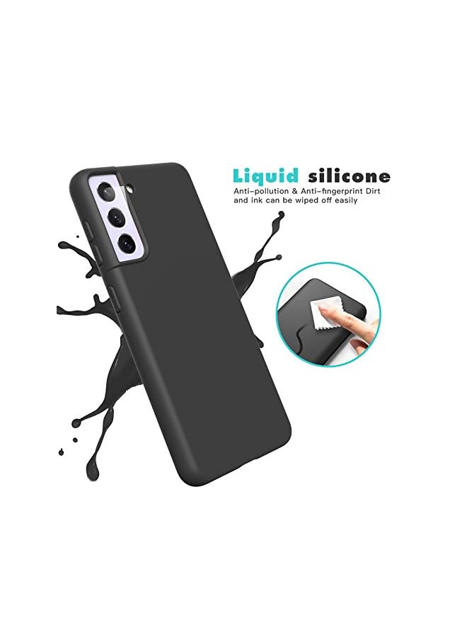 YoYoTech Silicone Protective Case Cover designed for Samsung Galaxy S21 Plus Soft Liquid Rubber Gel Matte Finish (Black) - Image 4