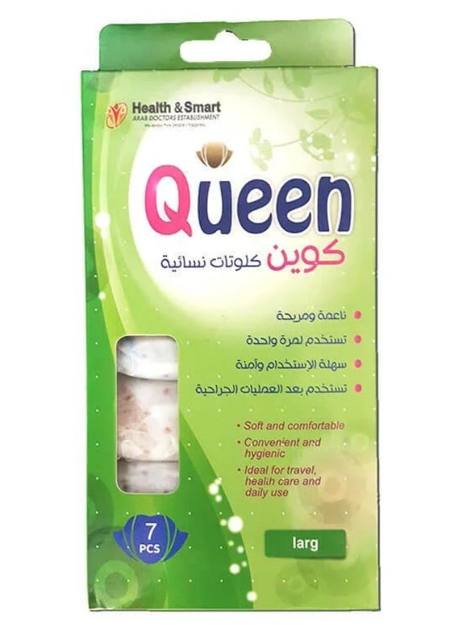 Queen Women's Panties For Menstruation Postpartum And Sports One-Time Use 7 Pcs - Size L