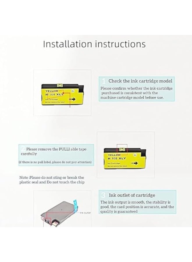 Terabyte 938 Compatible Ink Cartridge Replacement for Officejet Pro 9110, 9120, 9130, 9720, 9730 Series Printers, 938e, Multicolor 4-Pack (Black, Cyan, Magenta, Yellow) - Image 5