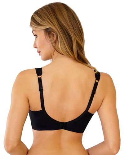Rosme Womens Wireless Bra, Collection Galla, Black, Size 38DDD - Image 2