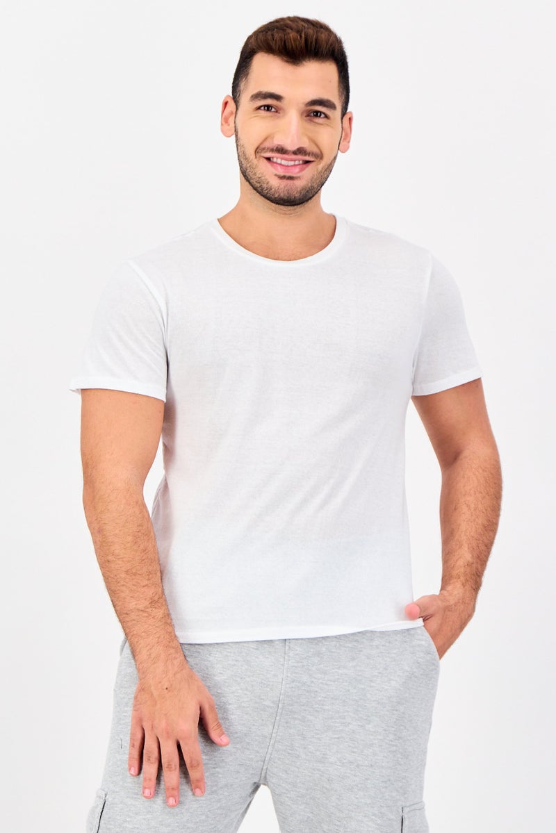 Frye Men Crew Neck Short Sleeve Brand Logo T-Shirt, White - Image 1