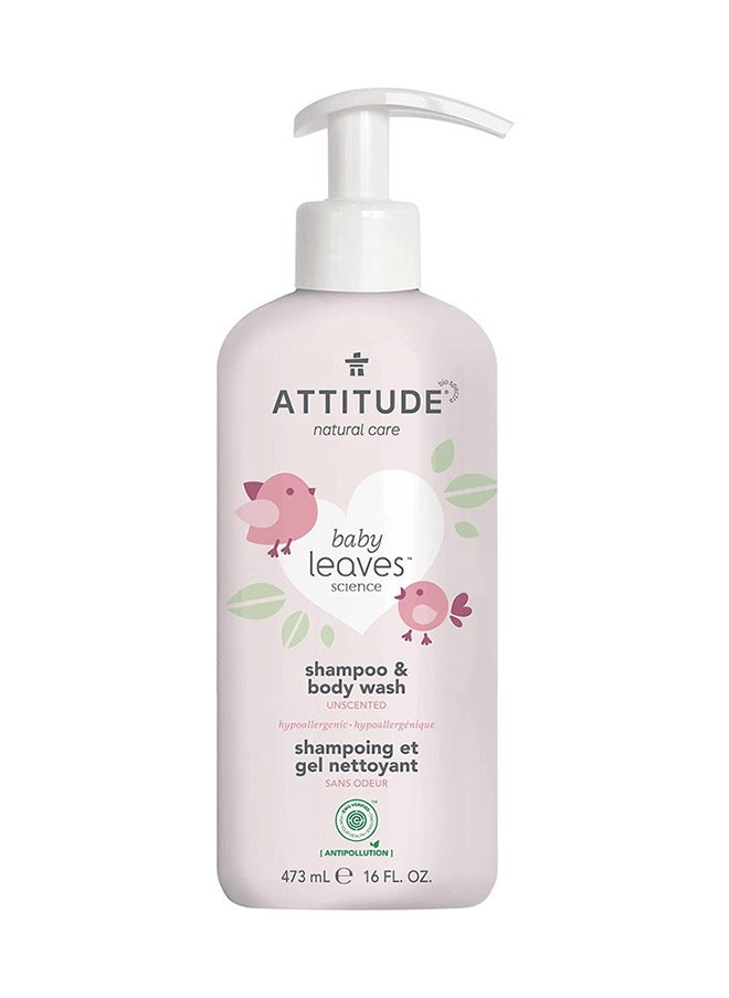 Attitude 2 In 1 Baby Leaves Shampoo And Body Wash, 473 ML  - Image 1